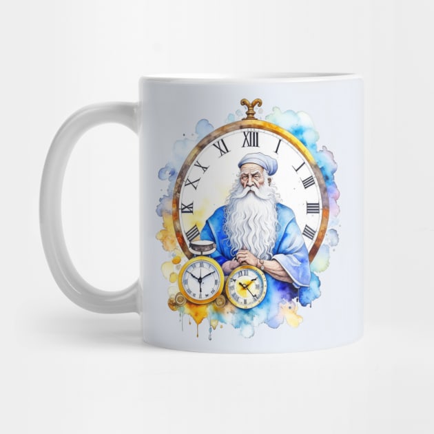 Watercolor New Years Father Time by HolidayBug